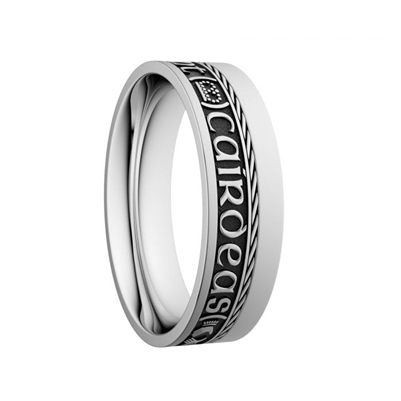 Sterling Silver Oxidized "Gra, Dilseacht, Cairdeas" Unisex Dual Celtic Designs Wedding Ring 7mm