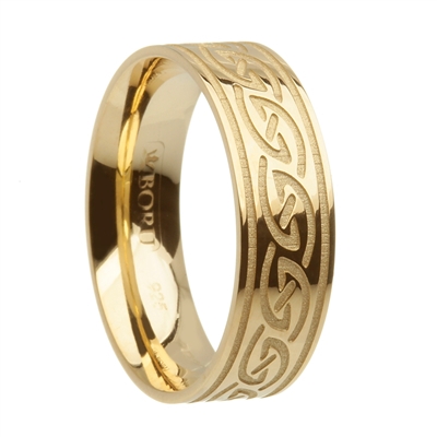 10k Yellow Gold Wide Celtic Weaves Wedding Ring 7.2mm