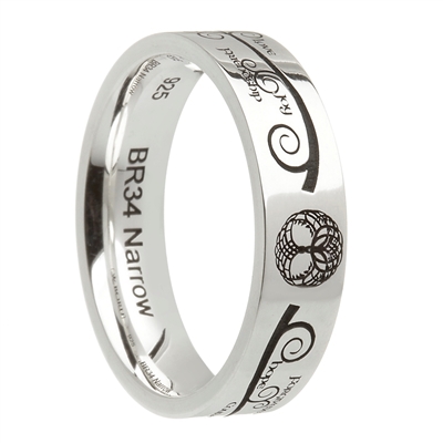 Sterling Silver Unisex "Tree of Life" Celtic Wedding Ring 5.2mm