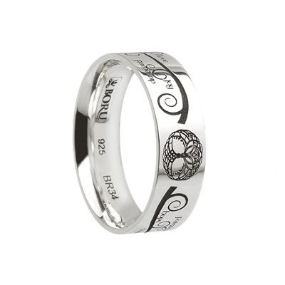 Sterling Silver Wide "Tree of Life" Celtic Wedding Ring 7.2mm
