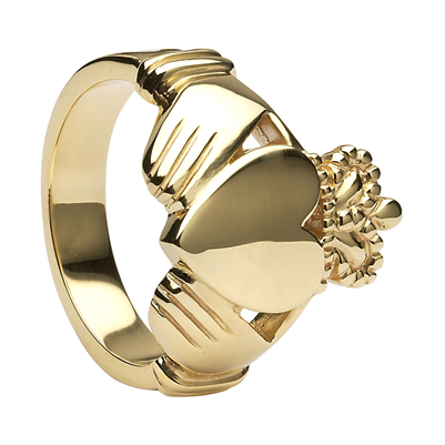 10k Yellow Gold Style No.27 Large Extra Heavy Men's Claddagh