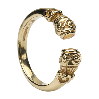 14k Yellow Gold Antique Style Ladies Celtic Ring