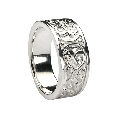 10k White Gold Ladies Celtic Ring