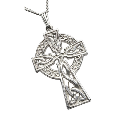 Sterling Silver Large 2 Sided Celtic Cross 33mm