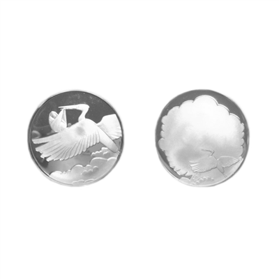 Silver Plated Solid Christening Coin
