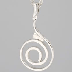 Sterling Silver Small Spiral Contemporary Celtic Pendant