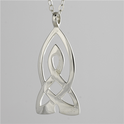 Sterling Silver Double Trinity Knot Contemporary Celtic Pendant