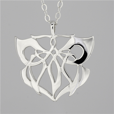 Sterling Silver Medium Butterfly Contemporary Celtic Pendant