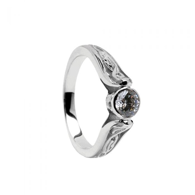 14k White Gold Diamond 0.25cts Le Cheile Celtic Engagement Ring