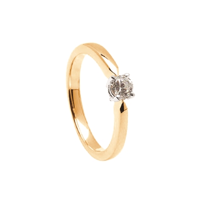 14k Yellow Gold Diamond Contempoary Engagement Ring