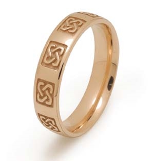 14k Yellow Gold Men's Heavy Celtic Knots Celtic Wedding Ring 5.4m