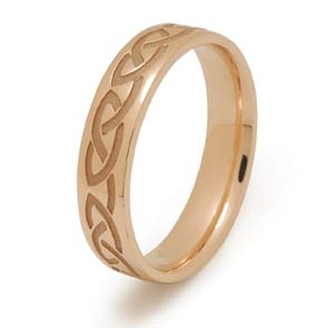 14k Yellow Gold Men's Heavy Celtic Knots Celtic Wedding Ring 5.5m