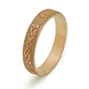 14k Yellow Gold Men's Ardagh Celtic Wedding Ring 4.9mm