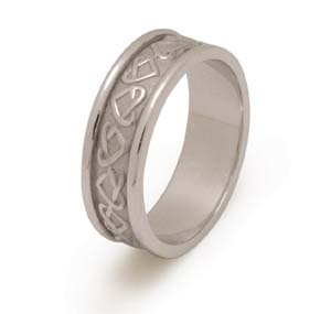 14k White Gold Ladies Celtic Love Knots Celtic Wedding Ring 5.9mm