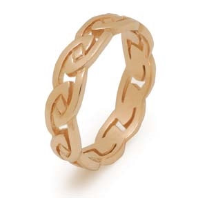 14k Yellow Gold Ladies Heavy Celtic Knots Wedding Ring 6.3mm