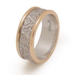 14k White Gold Ladies Trinity Knot Celtic Wedding Ring 6.4mm