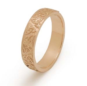 14k Yellow Gold Ladies Trinity Knot Celtic Wedding Ring 3.9mm