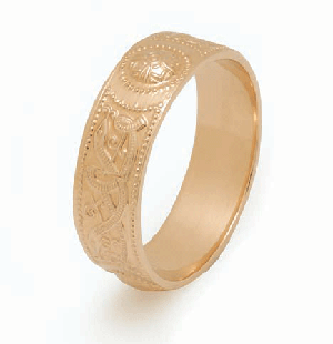 14k Yellow Gold Ladies Ardagh Celtic Wedding Ring 4.8mm