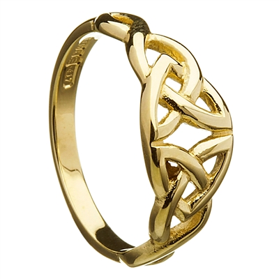 14k Yellow Gold Trinity Knot Celtic Ring 7mm