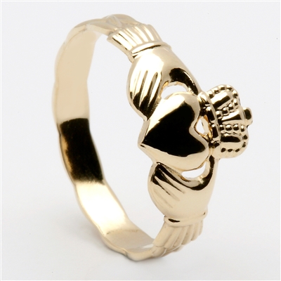 14k Yellow Gold Maids Claddagh Ring 8.7mm