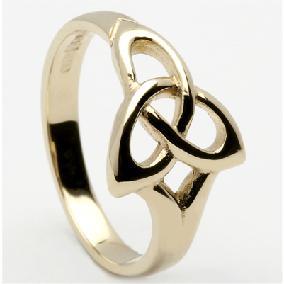 14k Yellow Gold Trinity Knot Ladies Celtic Ring
