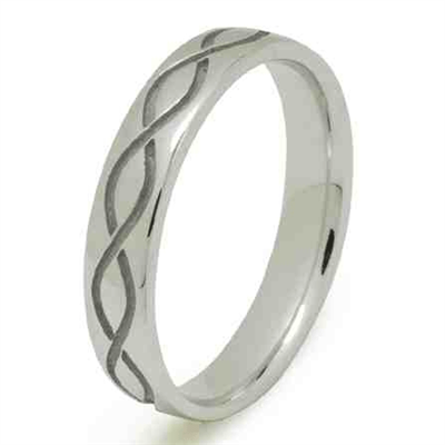 Sterling Silver Heavy Men's Celtic Weave Wedding Ring 4.9mm