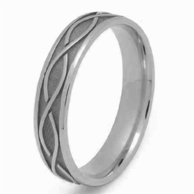 Sterling Silver Heavy Men's Celtic Weave Wedding Ring 5.2mm