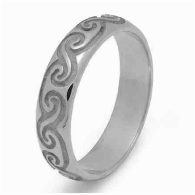 Sterling Silver Men's Newgrange Sprials Celtic Wedding Ring 5.6mm