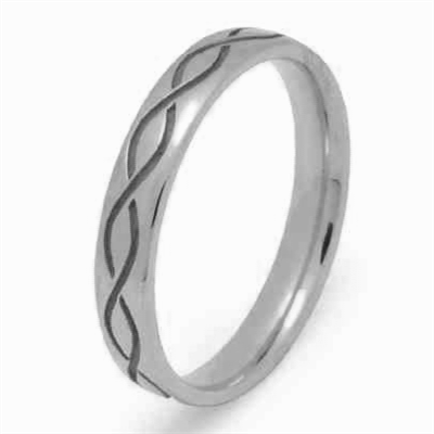 Sterling Silver Ladies Celtic Weave Wedding Ring 3.7mm