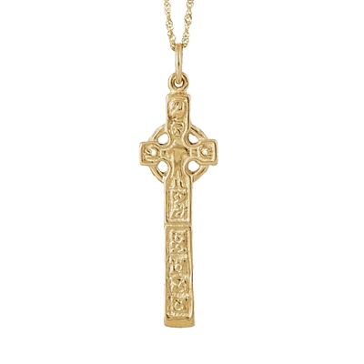 10k Yellow Gold Large Double Sided Celtic Cross 36mm