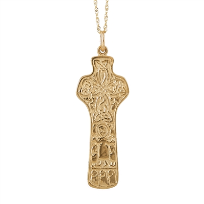 10k Yellow Gold Large Double Sided Celtic Cross 40mm