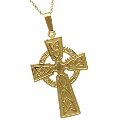 10k Yellow Gold Large Traditional Celtic Cross 33mm