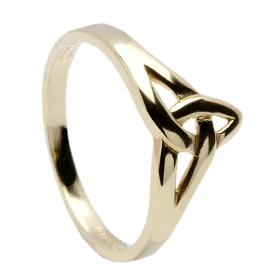 10k Yellow Gold Trinity Celtic Knot Ring 9mm