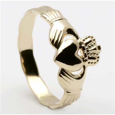 10k Yellow Gold Maids Claddagh Ring 8.7mm