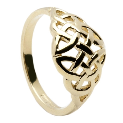 10k Yellow Gold Celtic Knot Ring 10mm