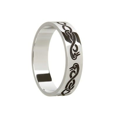 Sterling Silver Ladies "Le Cheile" Celtic Wedding Ring 6.8mm