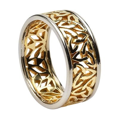 10k Yellow Gold Men's Filagree Trinity Knots Celtic Wedding Ring 8.6mm
