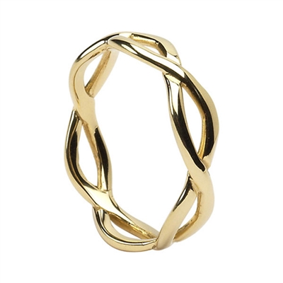 10k Yellow Gold Ladies Infinity Celtic Wedding Ring 4.8mm