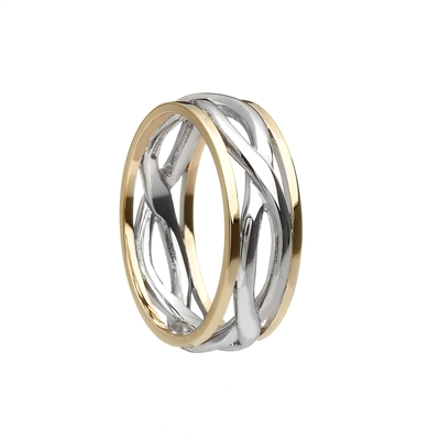 10k White Gold Ladies Infinity Celtic Wedding Ring 7.3mm