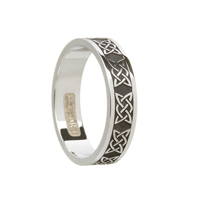 Sterling Silver Ladies Lovers Knot Celtic Wedding Ring 6.mm