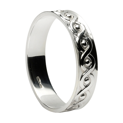 Sterling Silver Men's Celtic Weaves Wedding Ring 5mm