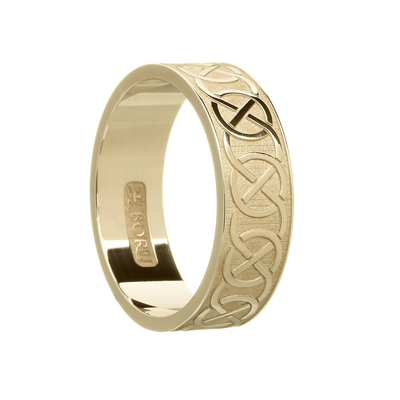 10k Yellow Gold Men's Closed Knot Celtic Wedding Ring 5.7mm