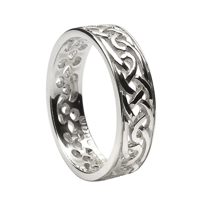 Sterling Silver Ladies Filagree Celtic Knots Wedding Ring 5.6mm