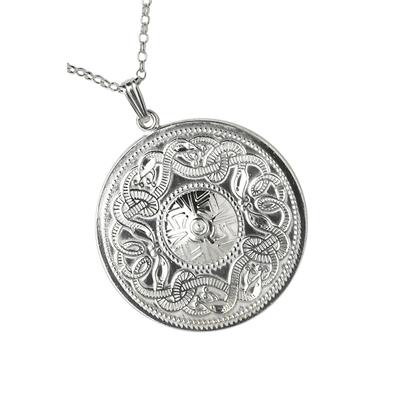 Sterling Silver Xtra-Large Warrior Shield Celtic Pendant