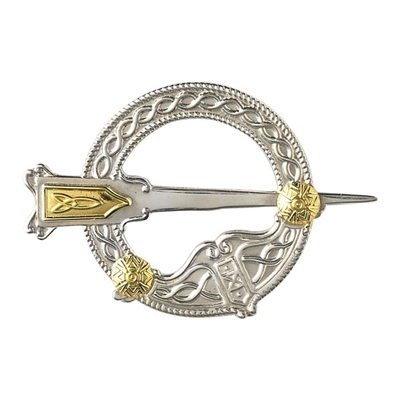 Sterling Silver & 18k Yellow Gold Accents Large Traditional Tara Brooch