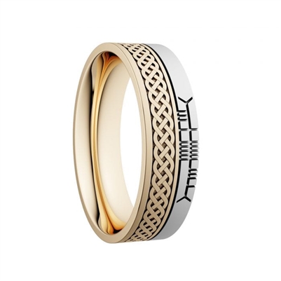 10k Gold Unisex "Celtic Knots" Dual Celtic Designs Wedding Ring 7mm
