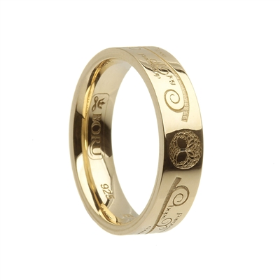 10k Yellow Gold Unisex "Tree of Life" Celtic Wedding Ring 5.2mm