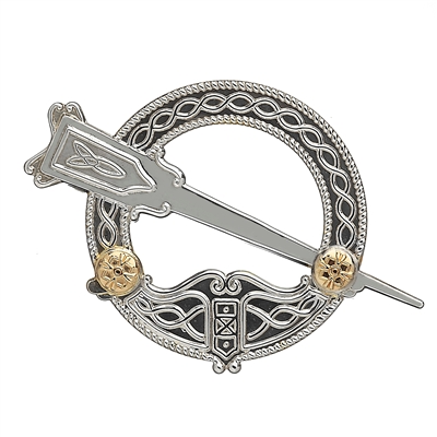 Sterling Silver & 14k Yellow Gold Accents Small Traditional Tara Brooch