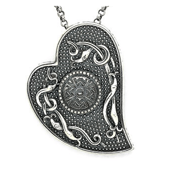 Sterling Silver (Oxidised) Heart Contemporary Celtic Pendant