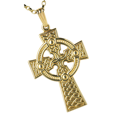 14k Yellow Gold Large Traditional Celtic Cross 30.6mm